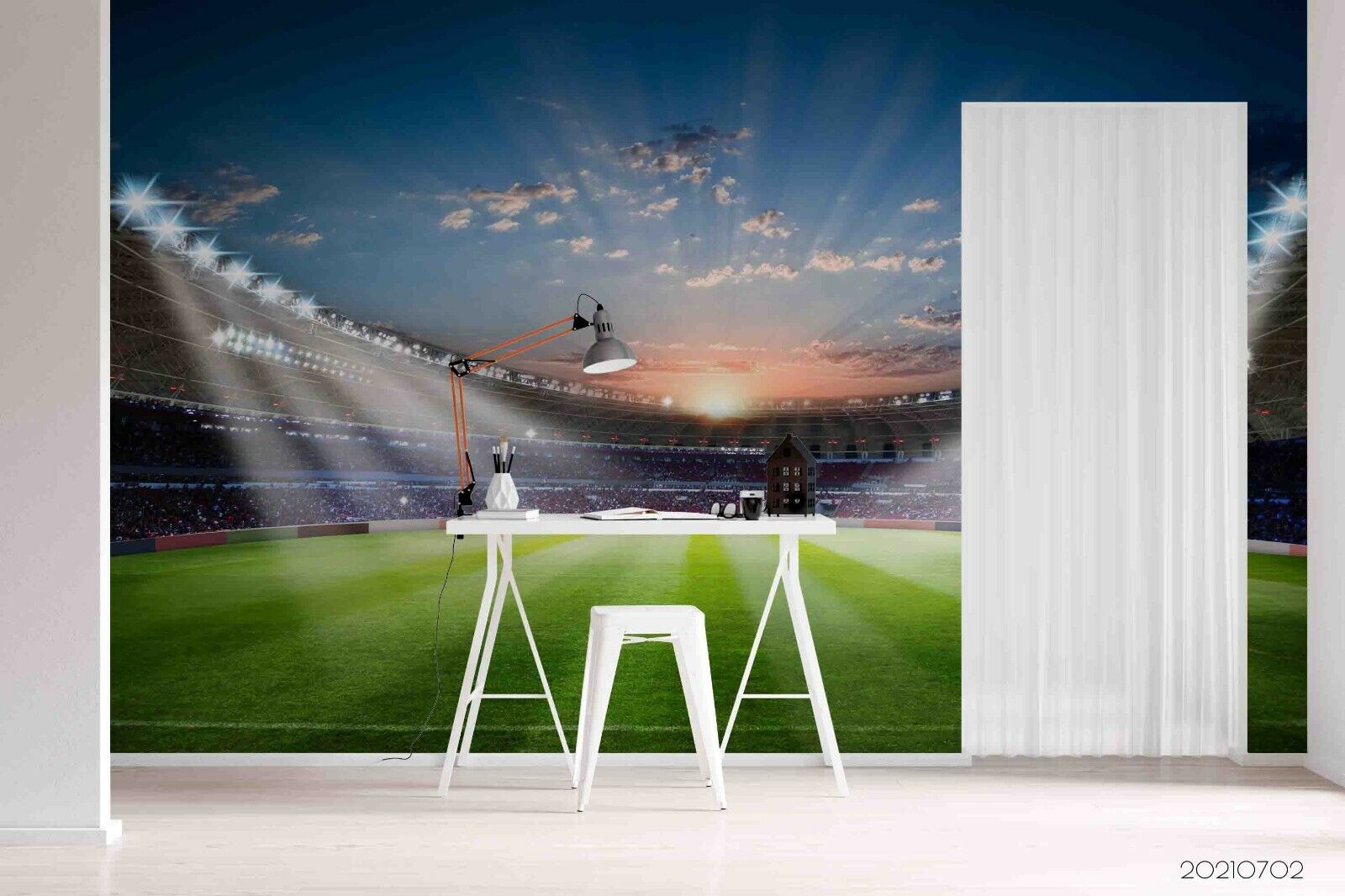 Stadium Auditorium Light Sunlight Wallpaper sports & entertainment wall mural for games room or entertainment space - view 2