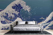 3D Sea Spindrift Damaskeen Wall Mural Wallpaper YXL 1069