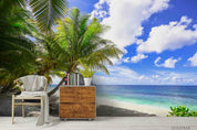 3D Palm Beach Ocean palm tree ocean landscape wall mural wallpaper for living room