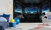 3D Observation Room Sky Cloud Blue Wall Mural Wallpaper YXL 1080