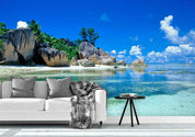 3D Sandbeach Sea Stone Cloud Sky Wall Mural Wallpaper YXL 792