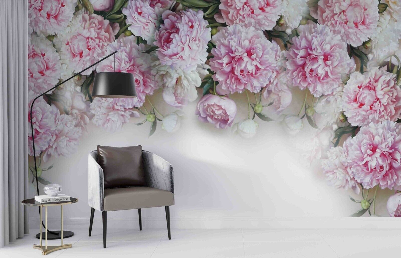 3D Floral Peony Rose Leaf Wall Mural Wallpaper YXL 868