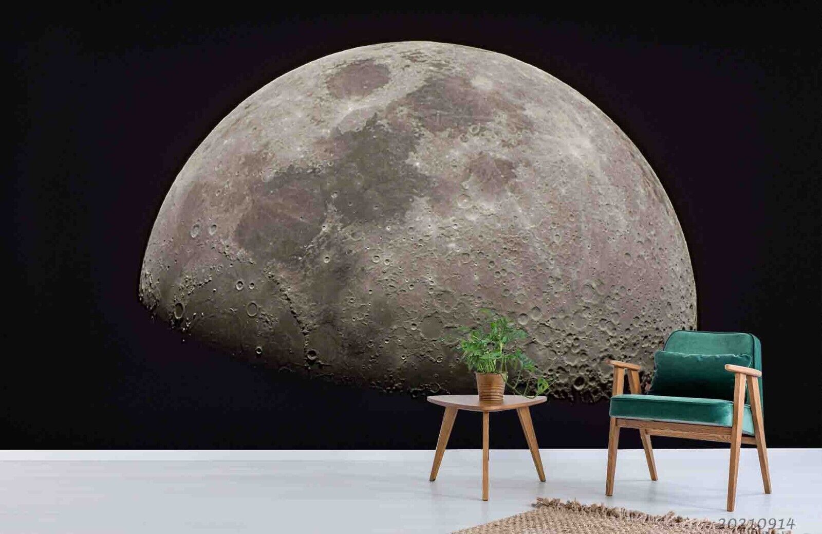 3D The Earth Sky Round Black Wall Mural Wallpaper YXL 1084