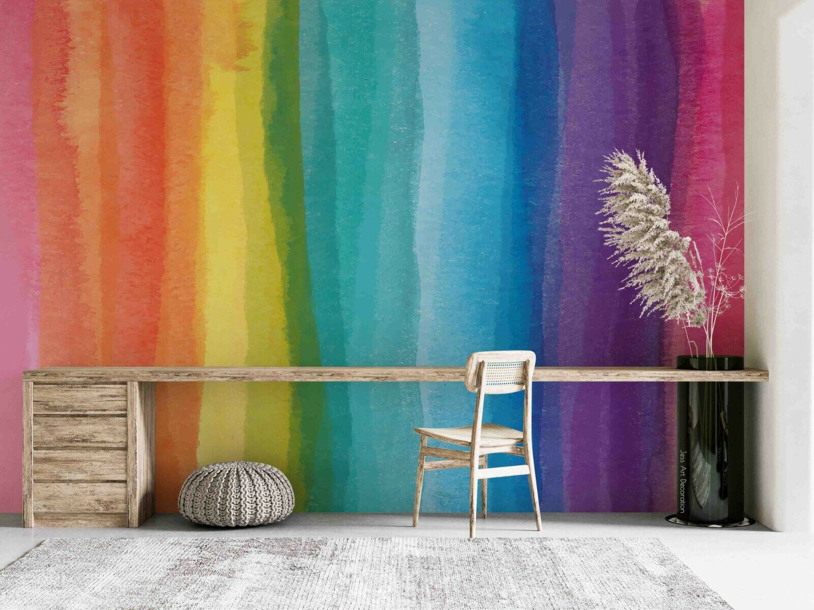 Abstract Surface Rectangle Colors Portrait Wallpaper portrait street art wall mural for bedroom or creative studio