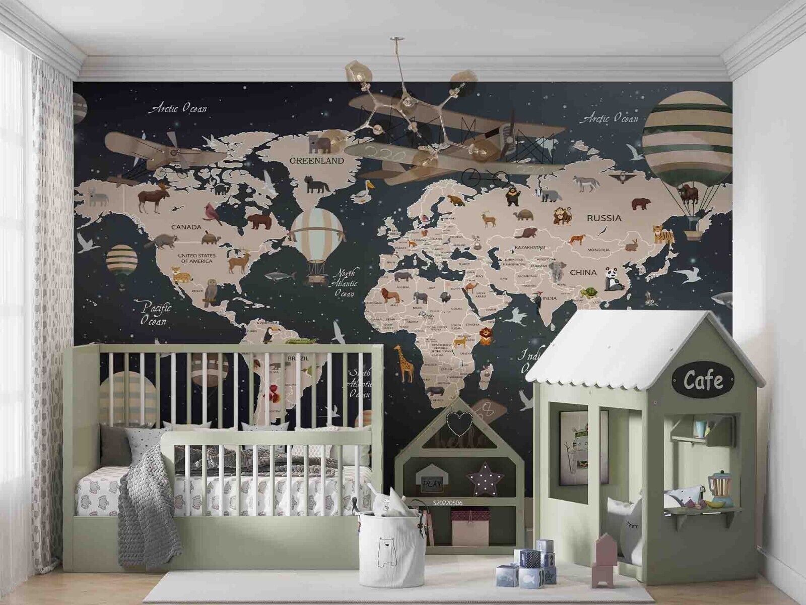 3D Graffiti World Map Black Wall Mural Wallpaper YXL 969