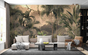 3D Warm Palm Forest warm tropical palm forest wall mural wallpaper for living room - view 2