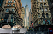 3D City Architecture Road Plank Wall Mural Wallpaper YXL 961