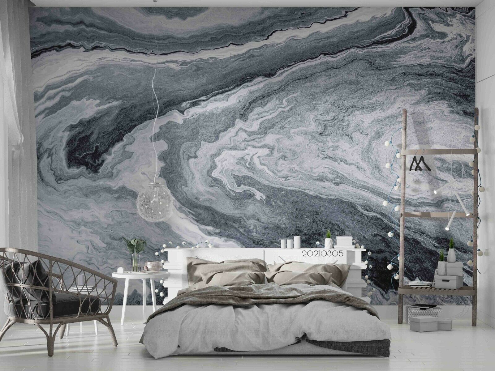 3D Abstract Damaskeen Gray Texture Wall Mural Wallpaper YXL 839
