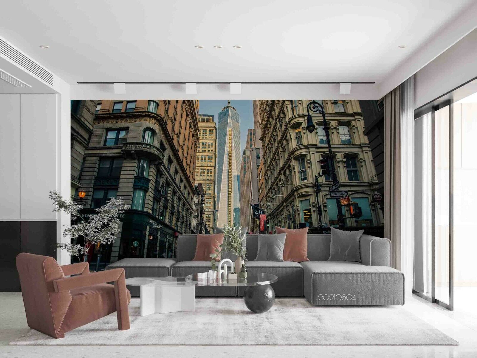 3D City Architecture Road Plank Wall Mural Wallpaper YXL 961