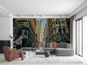 3D City Architecture Road Plank Wall Mural Wallpaper YXL 961