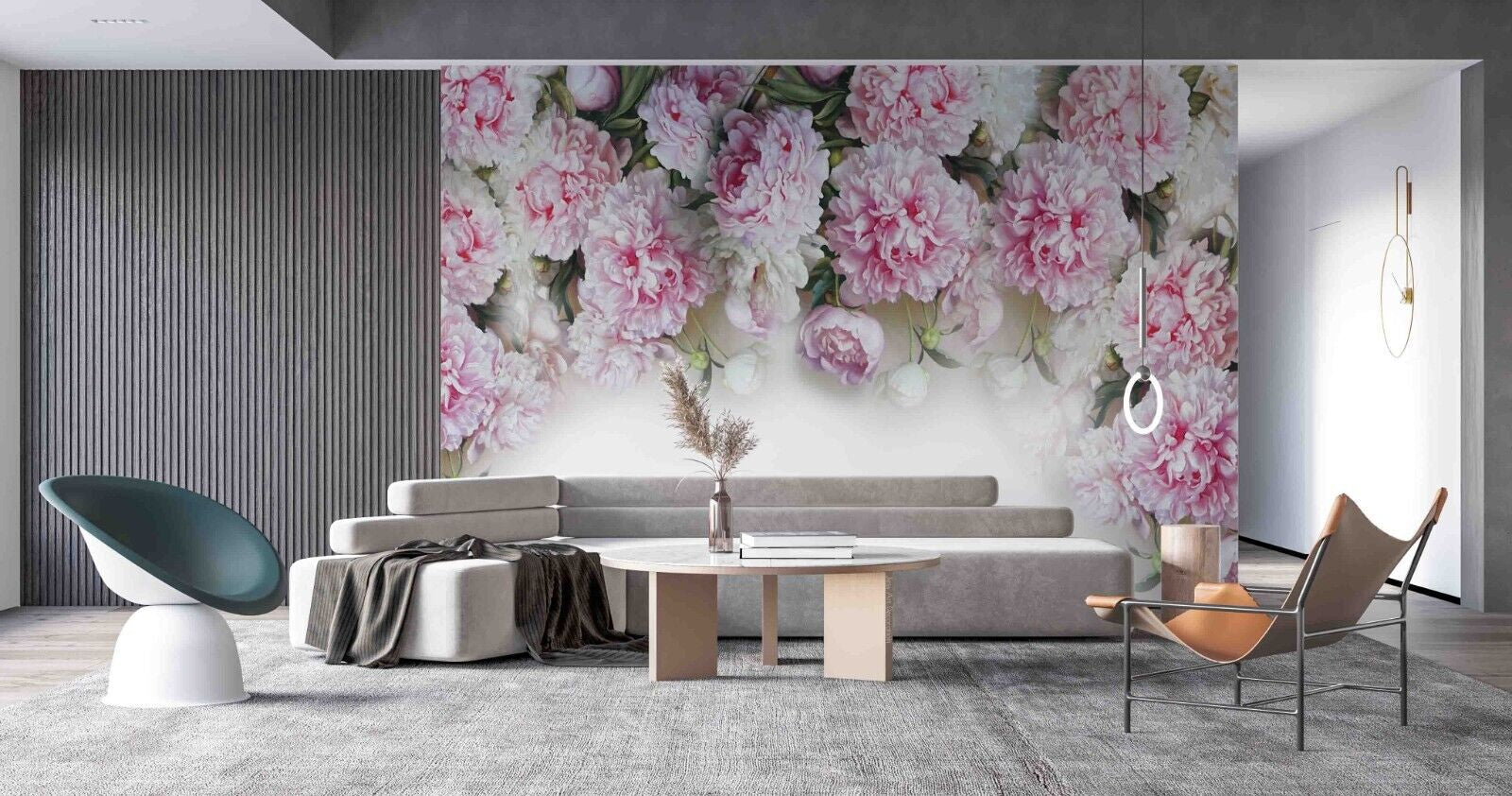 3D Floral Peony Rose Leaf Wall Mural Wallpaper YXL 868
