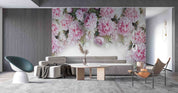 3D Floral Peony Rose Leaf Wall Mural Wallpaper YXL 868