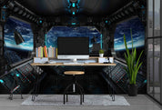3D Observation Room Sky Cloud Blue Wall Mural Wallpaper YXL 1080