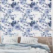3D Floral Leaf Petal Blue Tree Wall Mural Wallpaper YXL 1100