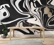 3D Black White Ripple bold black white ripple pattern wall mural wallpaper for living room