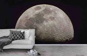 3D The Earth Sky Round Black Wall Mural Wallpaper YXL 1084