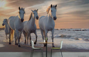 3D White Horse Beach white horse seaside mural wall mural wallpaper for bedroom - view 3