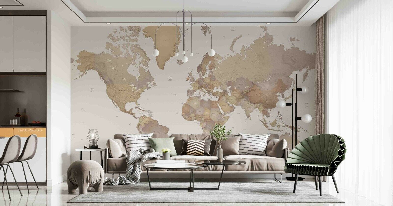 3D Graffiti World Map Letter Wall Mural Wallpaper YXL 1112