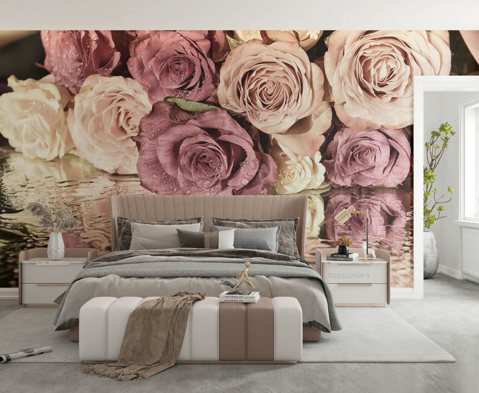 3D Floral Rose Water Ripple Petal Wall Mural Wallpaper YXL 870