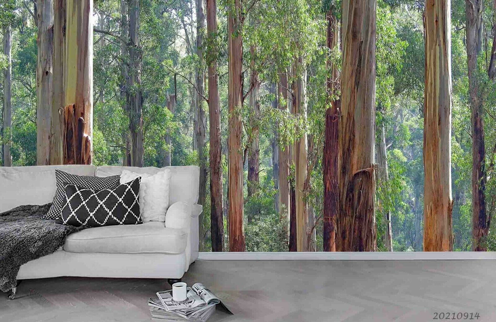 3D Forest Tree Trunk immersive woodland tree mural wall mural wallpaper for living room - view 2