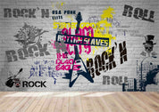 Graffiti Letter Guitar Skull Wallpaper gothic street art wall mural for bedroom or studio - view 4