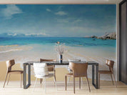 3D Sandbeach Sea Stone Cloud Sky Wall Mural Wallpaper YXL 886