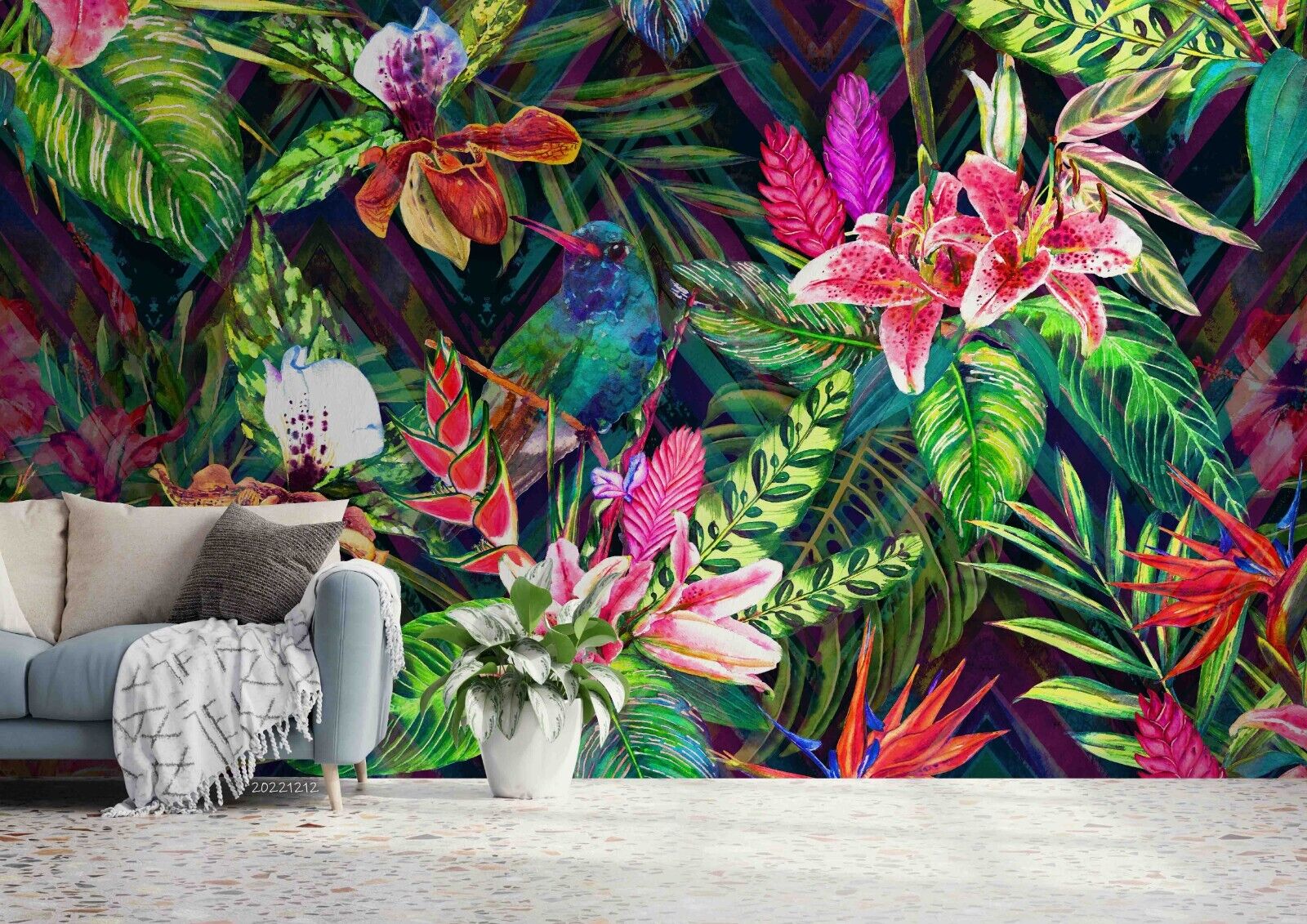 3D Floral Morning Glory Leaf Wall Mural Wallpaper YXL 902