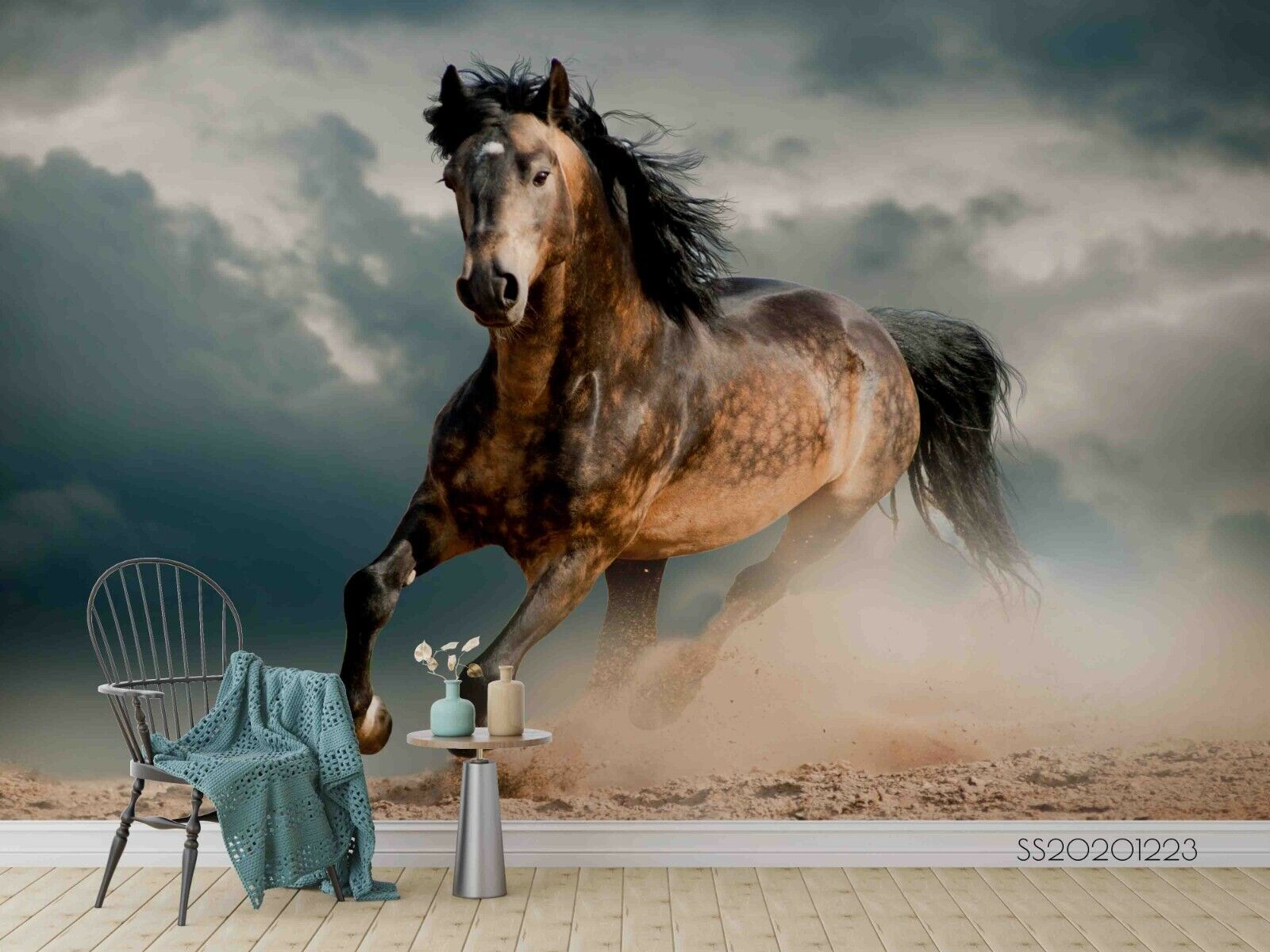 3D Animal Horse Mane Cloud Wall Mural Wallpaper YXL 1066