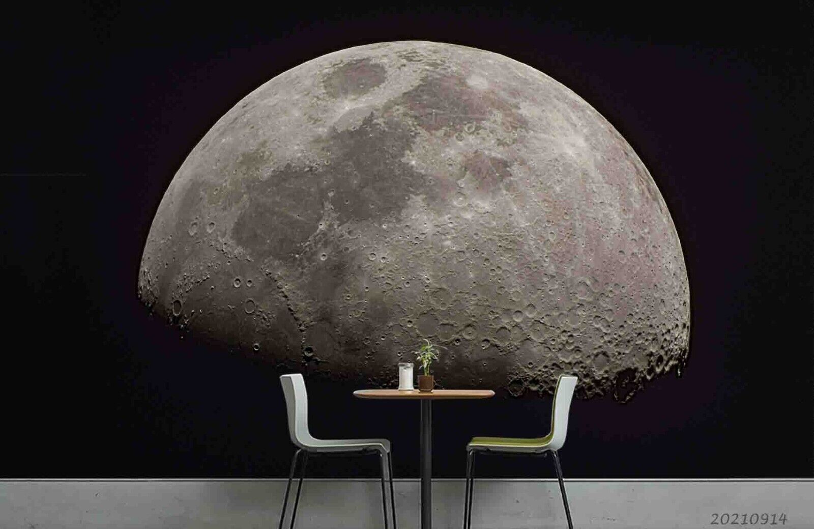 3D The Earth Sky Round Black Wall Mural Wallpaper YXL 1084