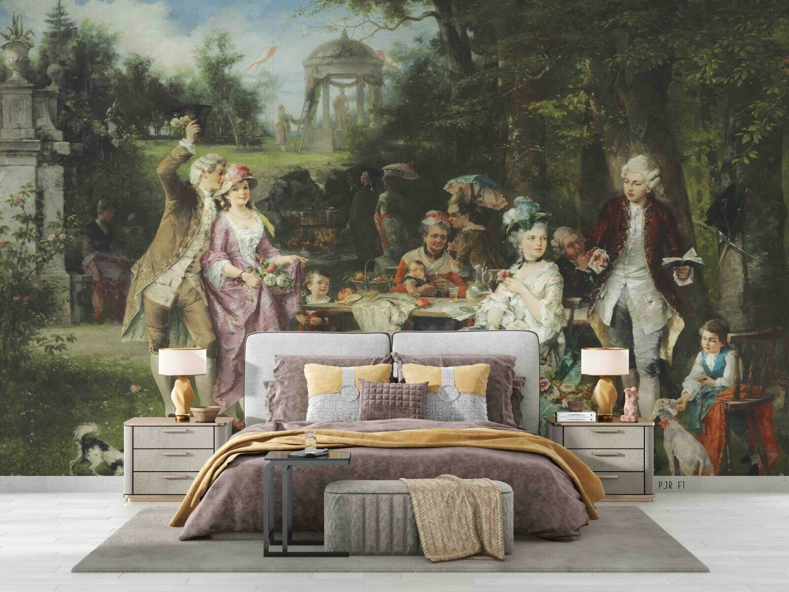 3D Classical Garden Painting vintage garden figure painting wall mural wallpaper for bedroom - view 3