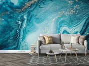 3D Abstract Damaskeen Blue Texture Wall Mural Wallpaper YXL 772