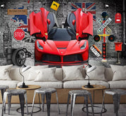 3D Car Indicator Letter Gray Wall Mural Wallpaper YXL 876