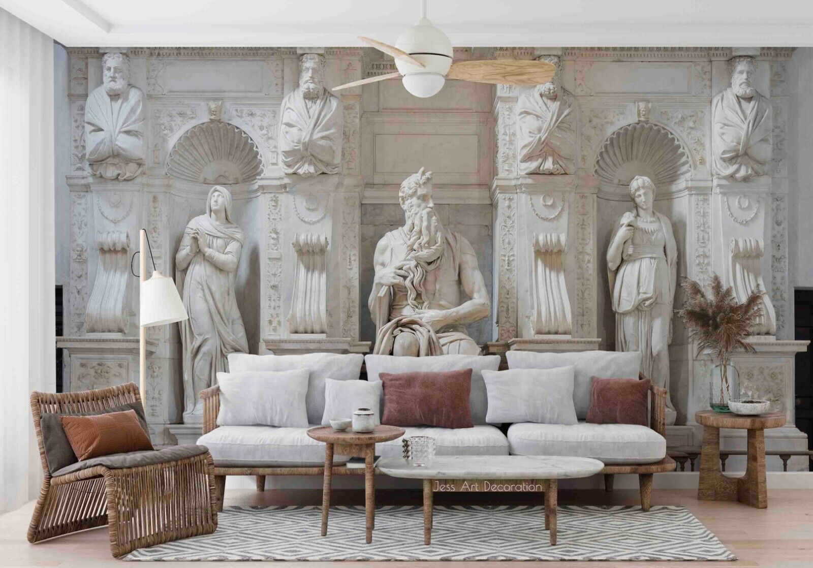 3D Sculpture Person Figure Wall Mural Wallpaper YXL 1065