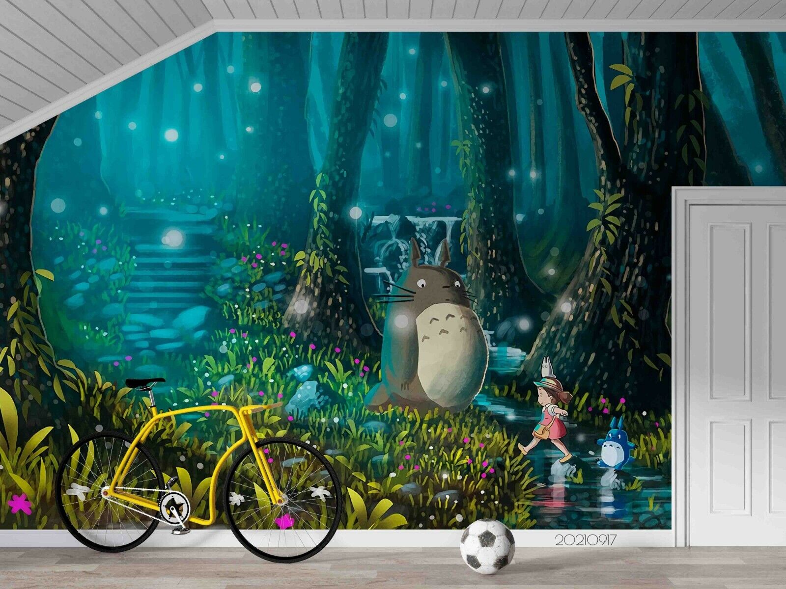 3D Floral Chinchilla Firefly Grassland Wall Mural Wallpaper YXL 990