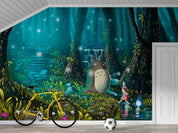 3D Floral Chinchilla Firefly Grassland Wall Mural Wallpaper YXL 990