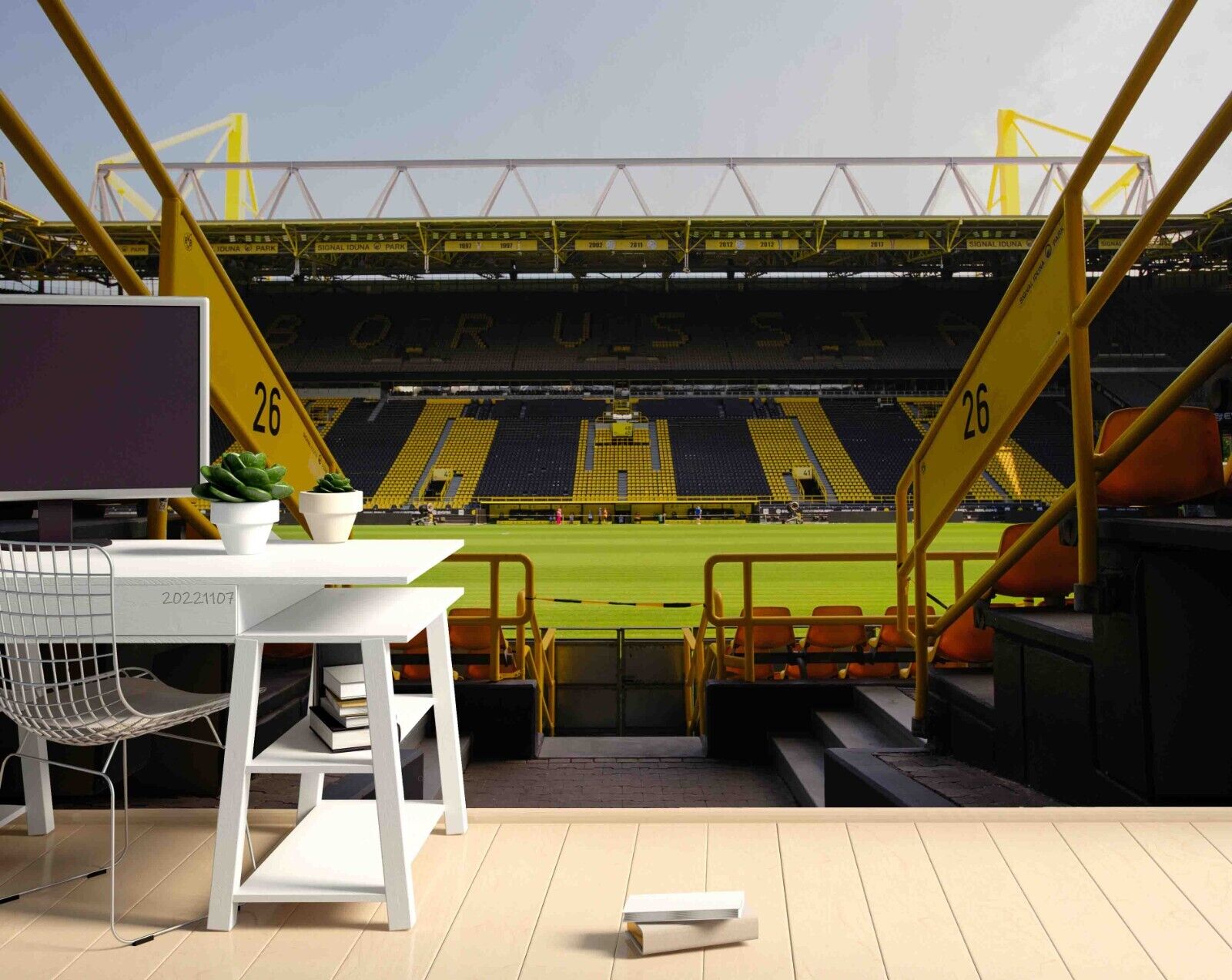 3D Stadium Auditorium Sky Fence Wall Mural Wallpaper YXL 959