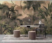 3D Warm Palm Forest warm tropical palm forest wall mural wallpaper for living room - view 4