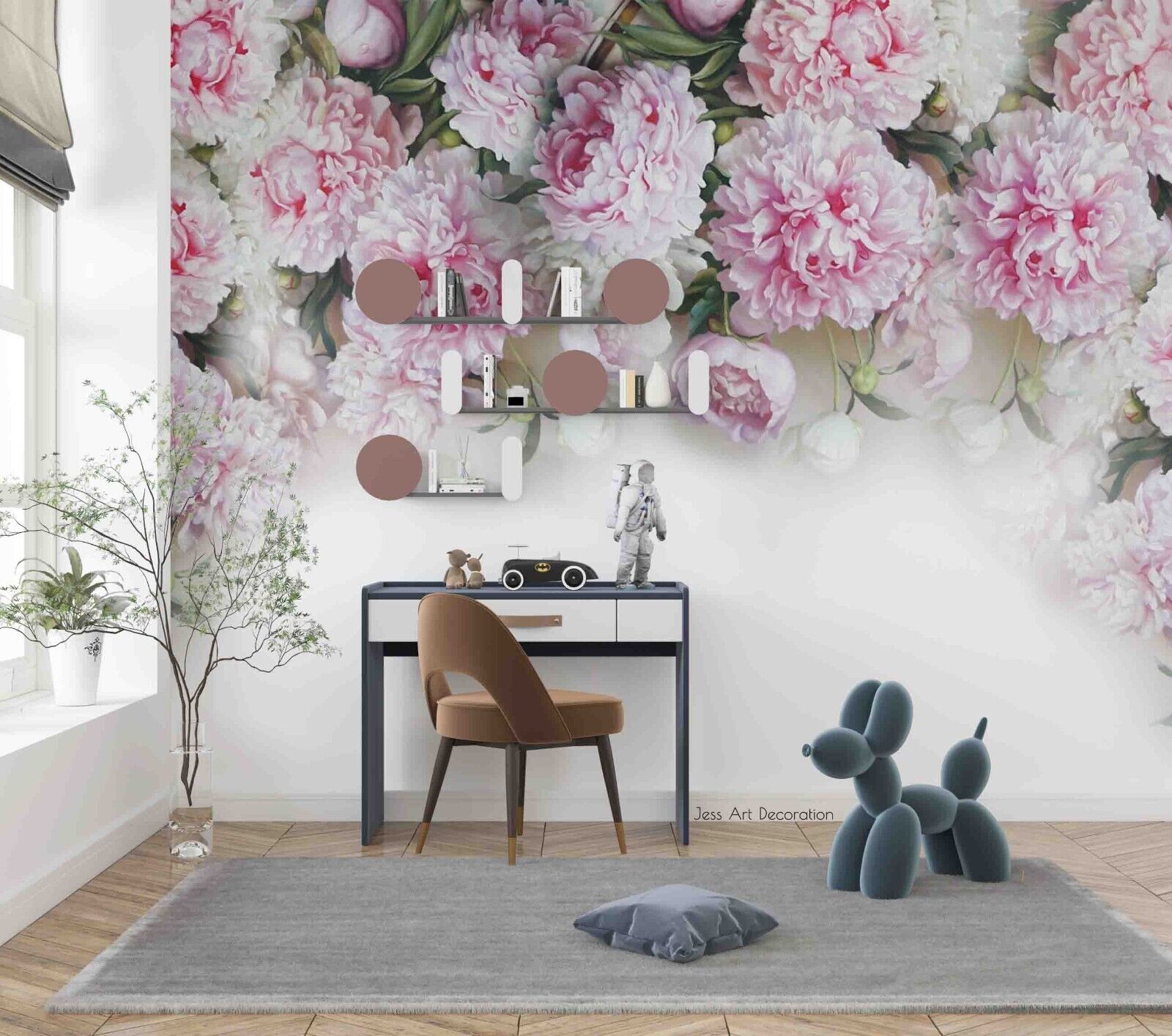 3D Floral Peony Rose Leaf Wall Mural Wallpaper YXL 868
