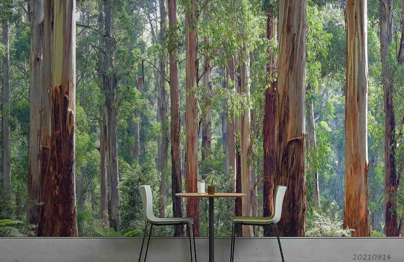 3D Forest Tree Trunk immersive woodland tree mural wall mural wallpaper for living room - view 4