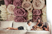 3D Floral Rose Water Ripple Petal Wall Mural Wallpaper YXL 870