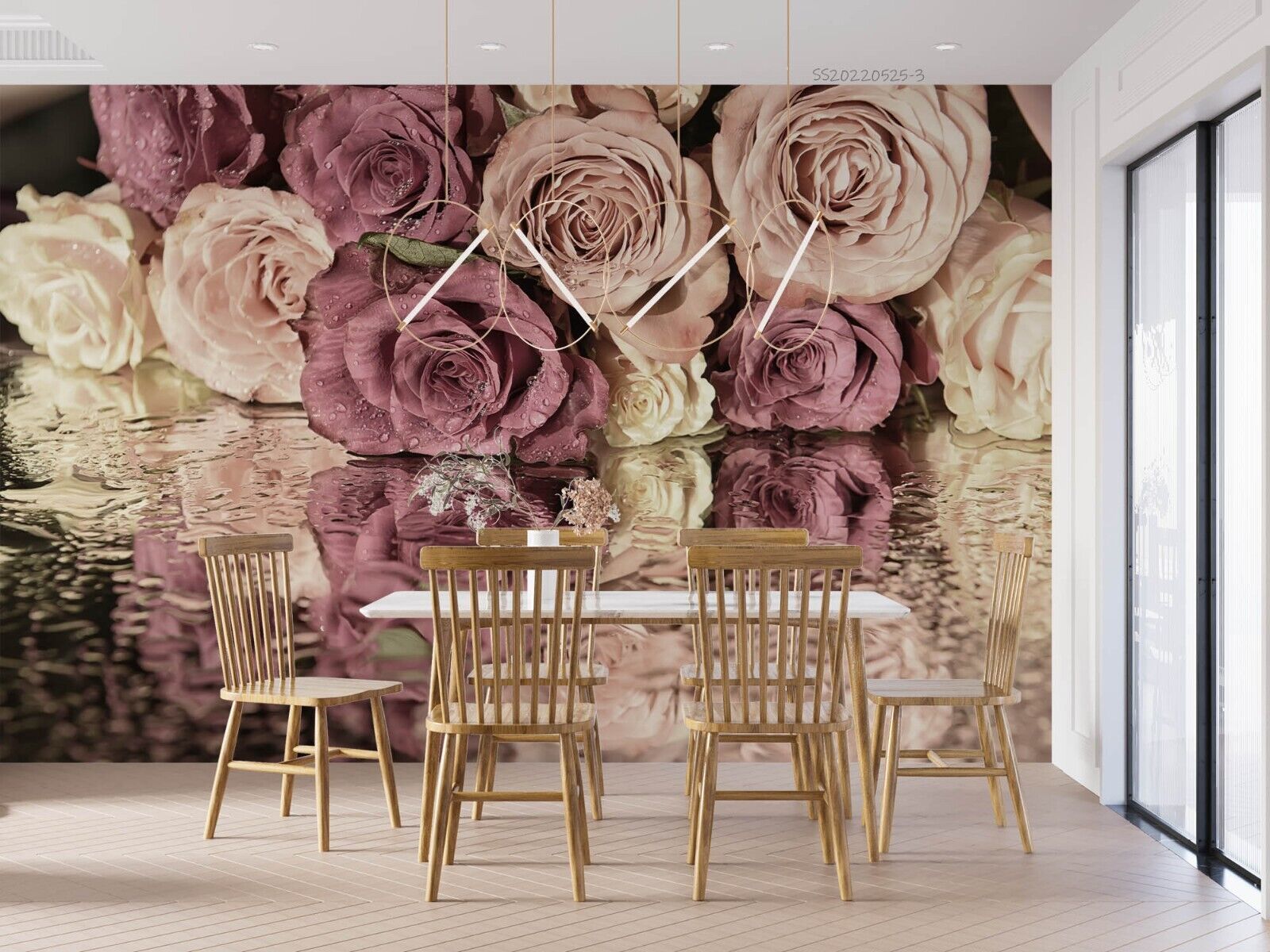 3D Floral Rose Water Ripple Petal Wall Mural Wallpaper YXL 870