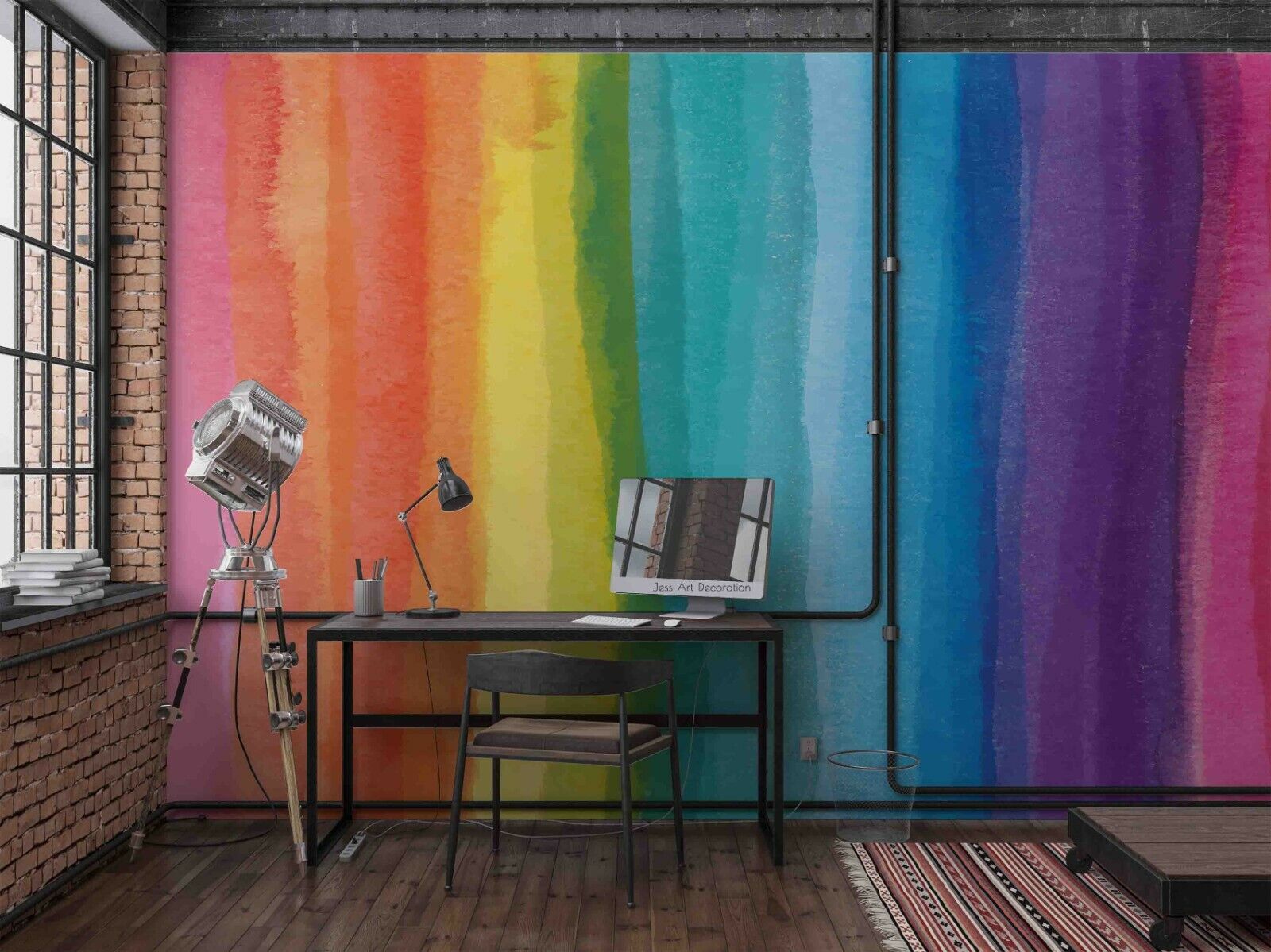 Abstract Surface Rectangle Colors Portrait Wallpaper portrait street art wall mural for bedroom or creative studio - view 3