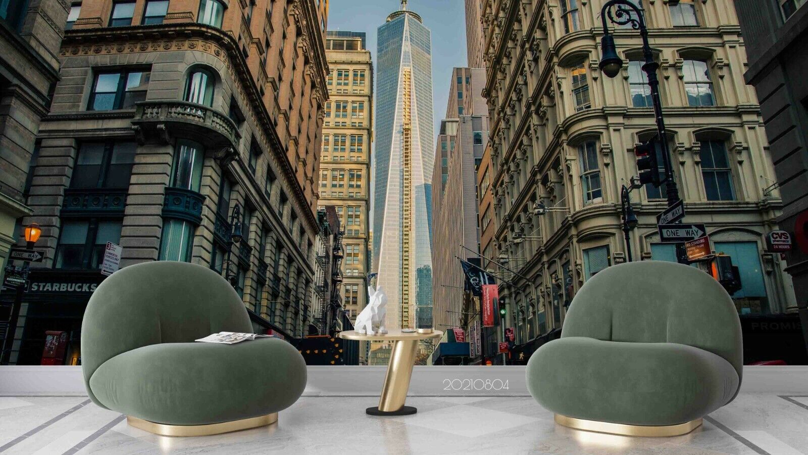 3D City Architecture Road Plank Wall Mural Wallpaper YXL 961