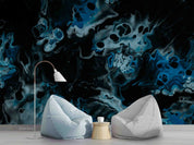 3D Abstract Damaskeen Blue Wall Mural Wallpaper YXL 951