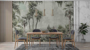3D Misty Palm Forest misty tropical palm forest wall mural wallpaper for living room - view 6