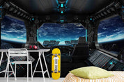 3D Observation Room Sky Cloud Blue Wall Mural Wallpaper YXL 1080