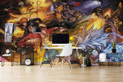 3D Cartoon Person Fencing Light Wall Mural Wallpaper YXL 802