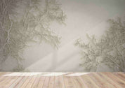 3D Grey Branch Landscape soft grey tree branch landscape wall mural wallpaper for office - view 4