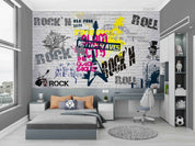 Graffiti Letter Guitar Skull Wallpaper gothic street art wall mural for bedroom or studio - view 2