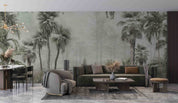 3D Misty Palm Forest misty tropical palm forest wall mural wallpaper for living room - view 3